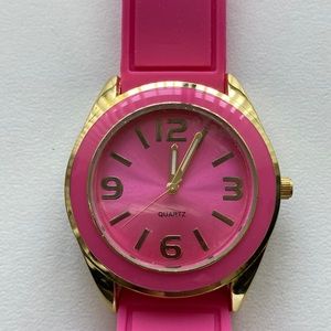 Macy’s Pink & Gold Silicone Wristwatch (Quartz) brand
